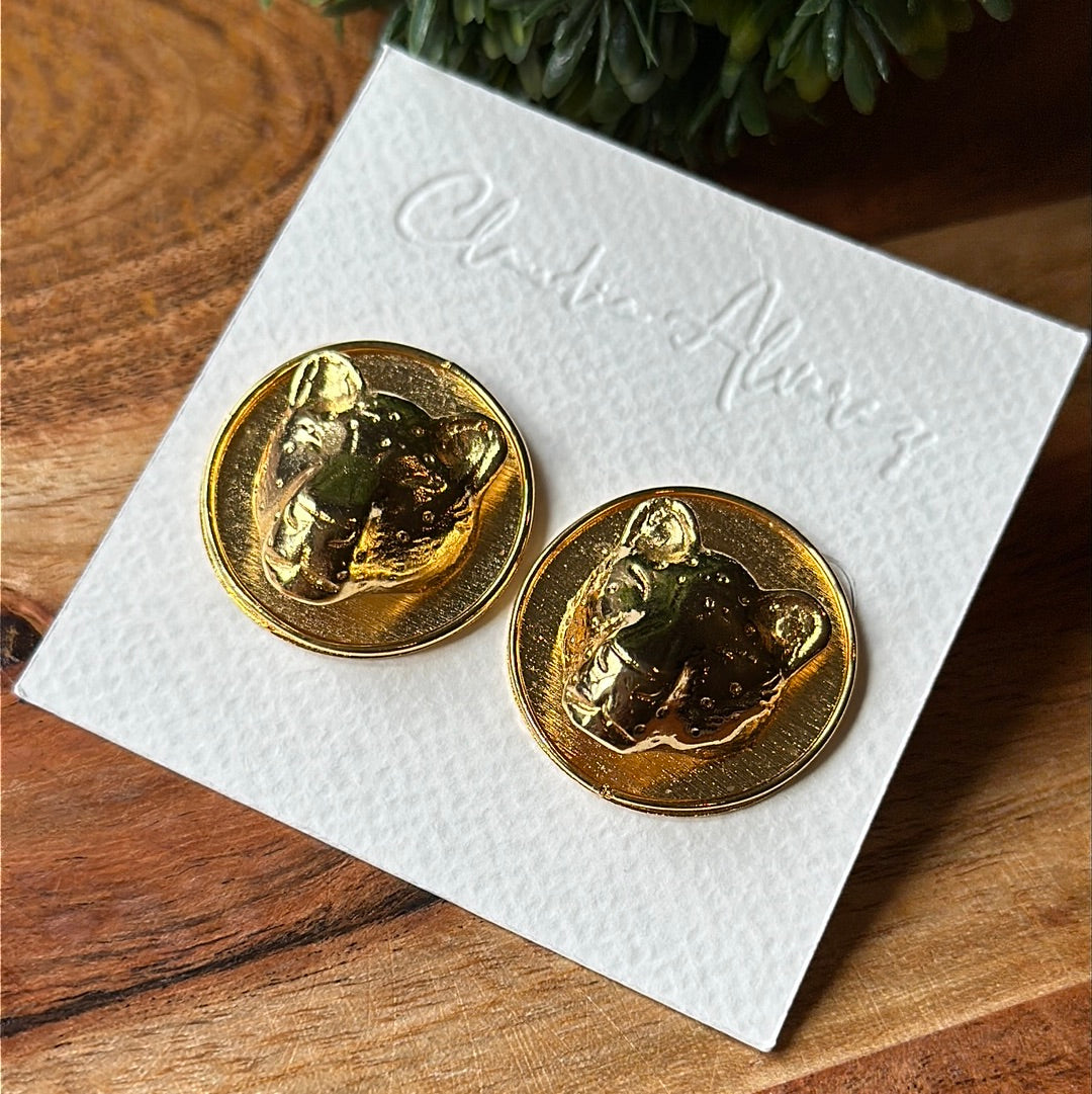 Black Cheetah Post Earrings