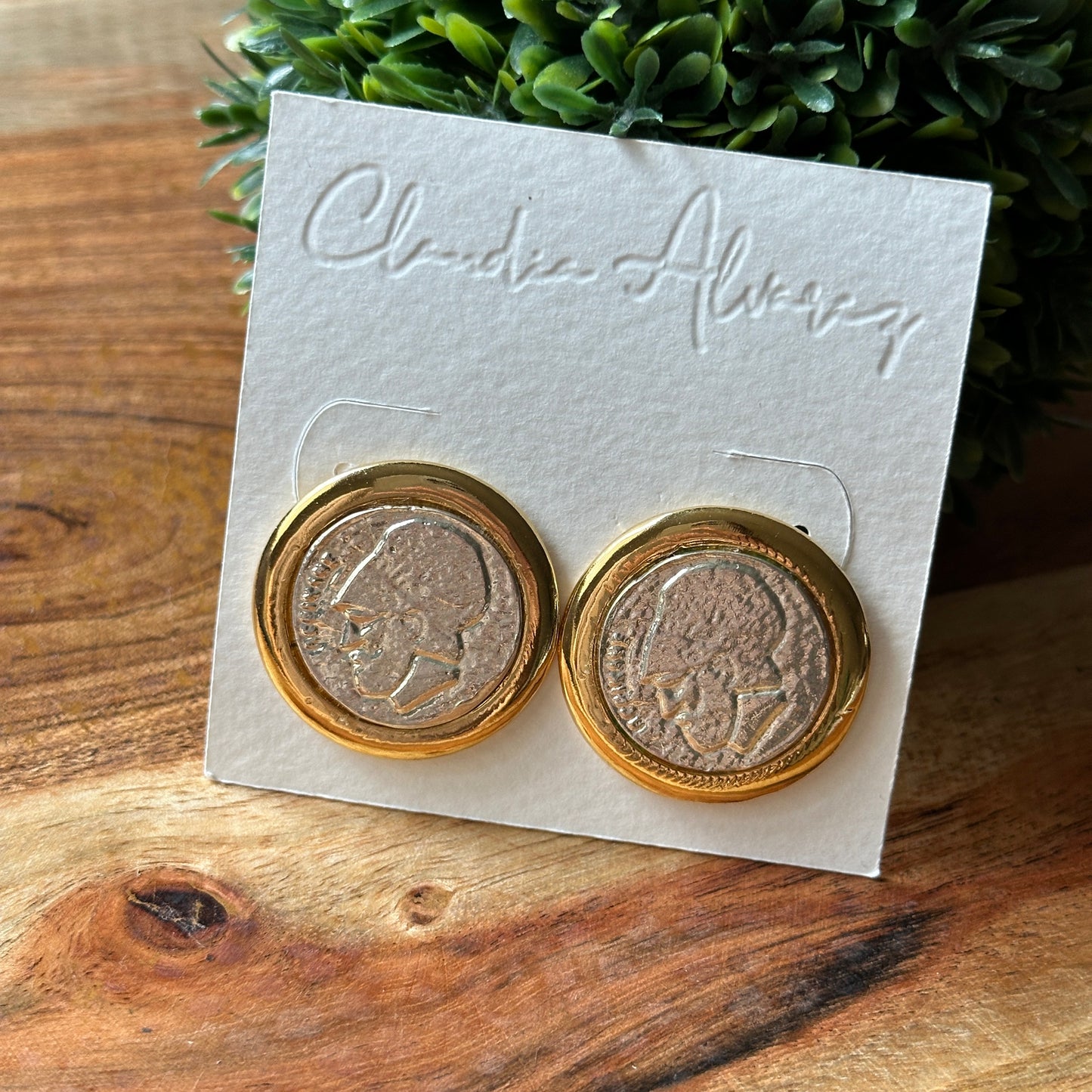 Two-Tone Greco Earrings
