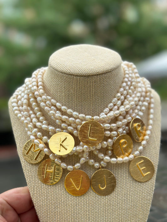 Initial Freswater Pearl Necklace