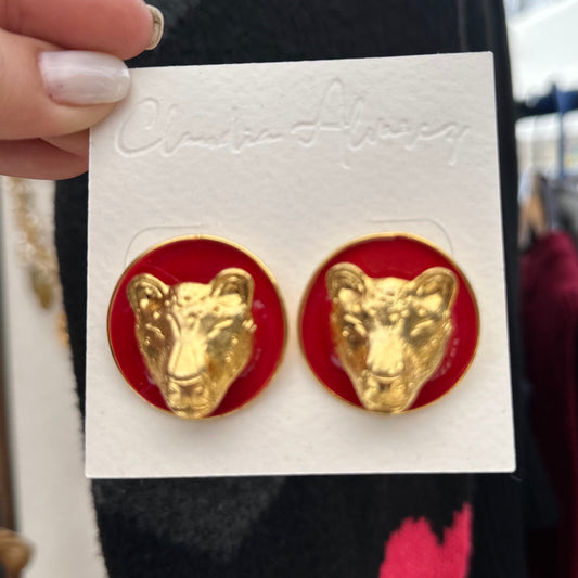 Red Cheetah Earrings