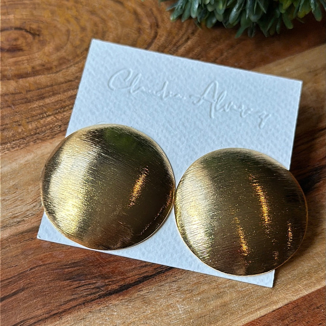 Brushed Dome Earrings