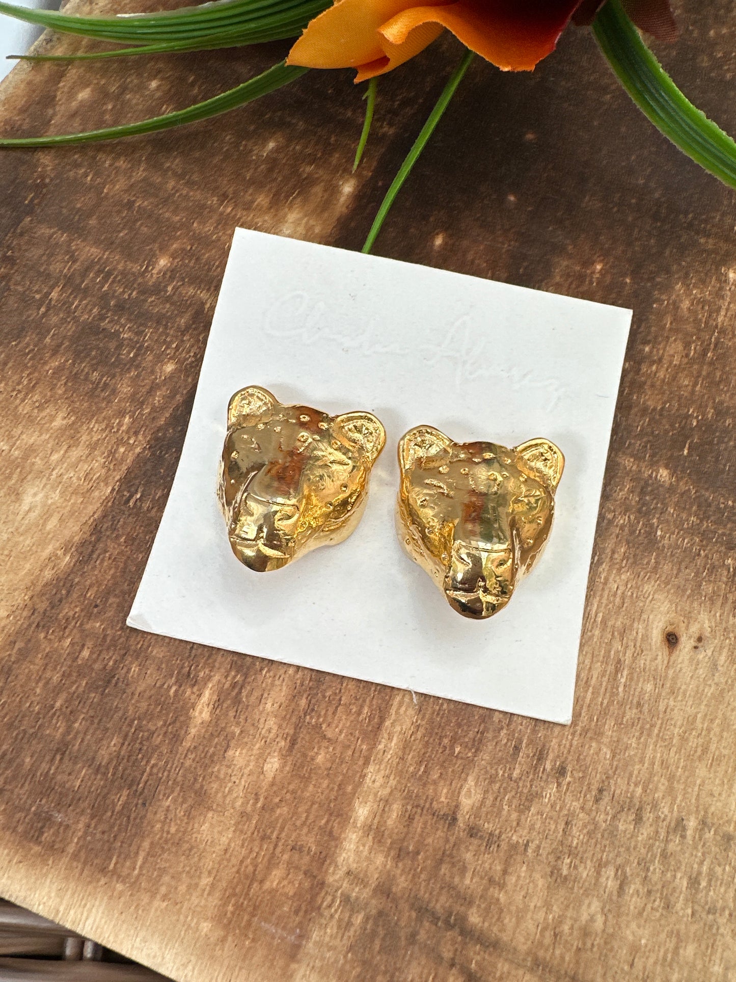 Cheetah Earrings Smooth Finish